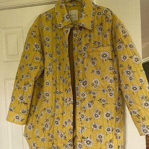 Avec Les Filles yellow daisy quilted jacket